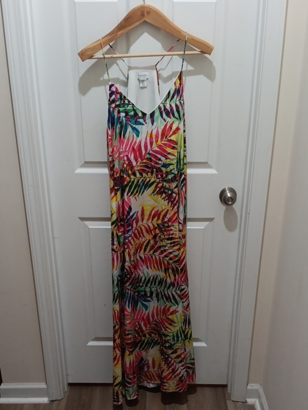 Nicole Miller Multicolor Tropical Print Maxi Dress - Green, Pink, Yellow, Blue